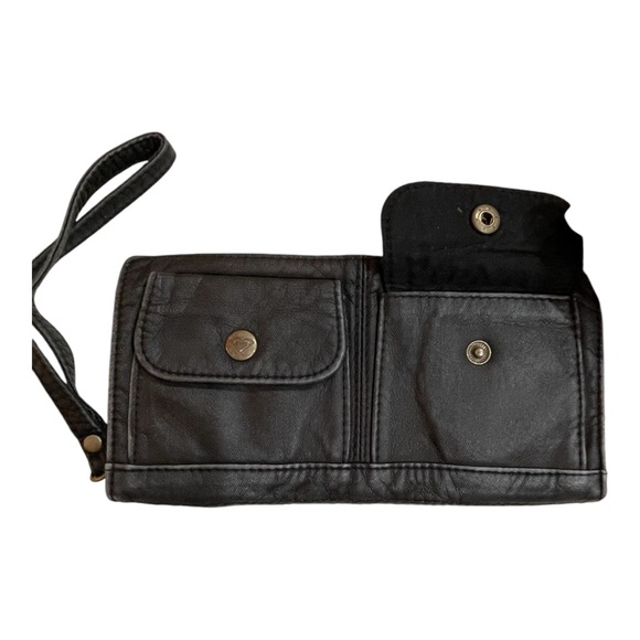 **NWT** Roxy Vintage Faux Leather Black Wristlet Wrap Around Wallet,Zipper Beach - Picture 7 of 8
